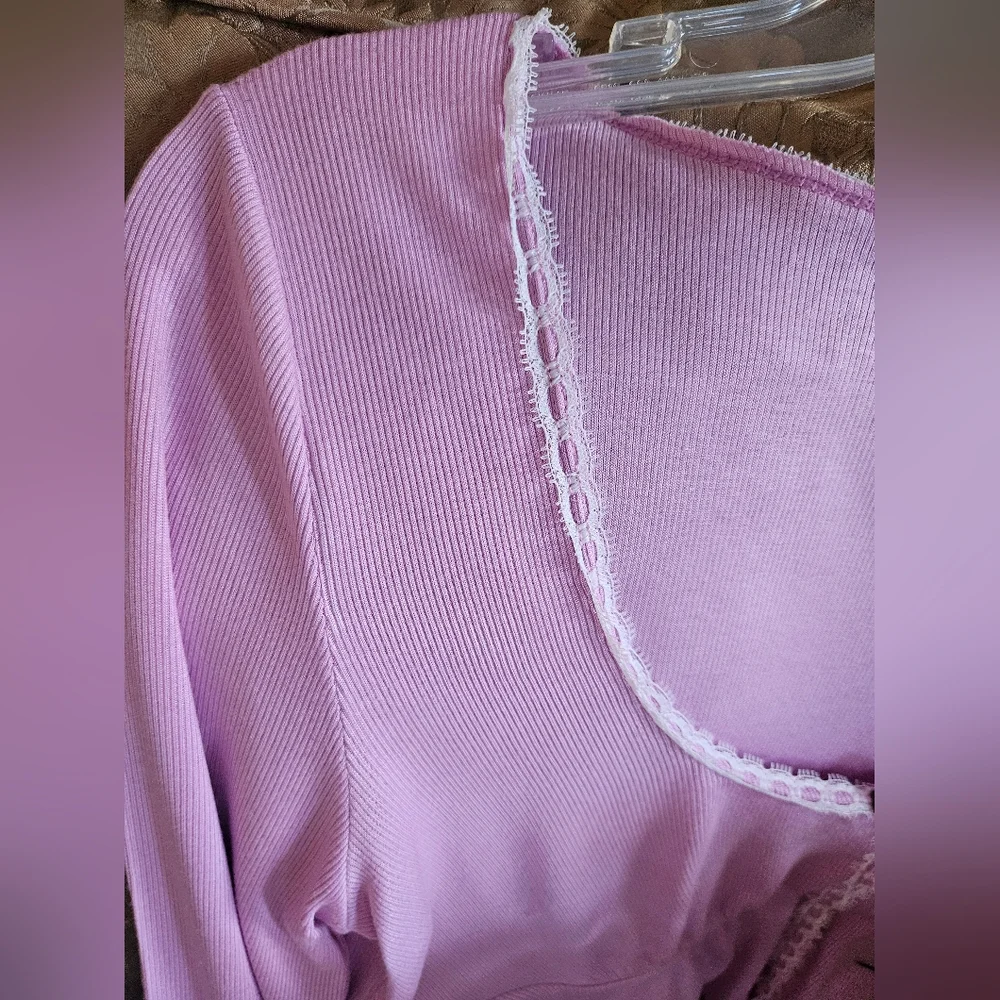 Down From Under Sweet Dreams Flyaway Top Purple/Pink - Picture 6 of 16